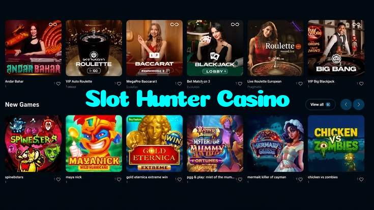 Slot Hunter Casino casino presented on mobile device in Pakistan with slots and live games
